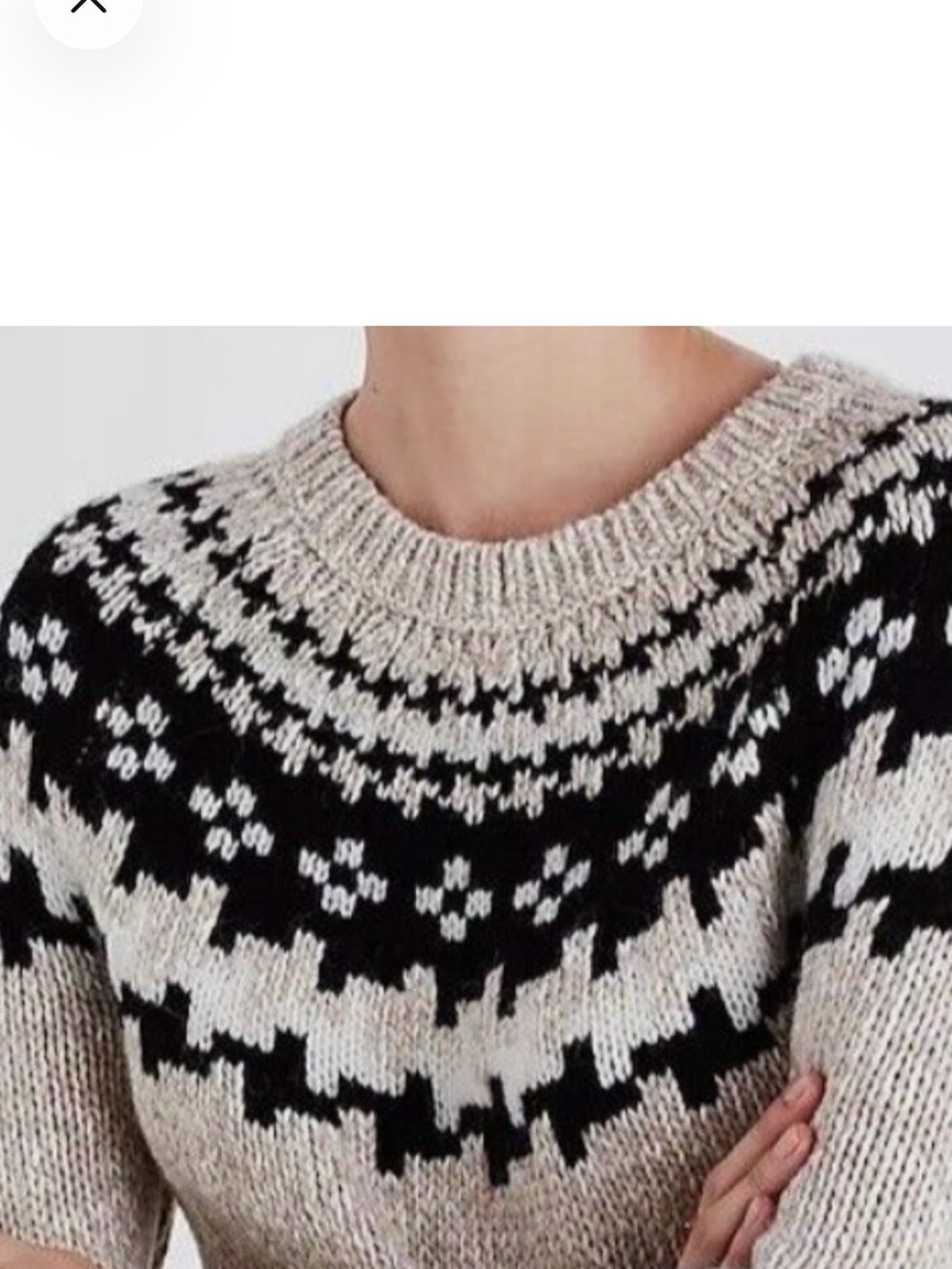 Madewell Cozy Fair Isle Alpaca Wool Blend Crewneck Sweater Size M - Picture 2 of 6